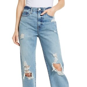 Frame Le Jane Distressed High Rise Straight Leg Jeans in Sunkissed 195923173563